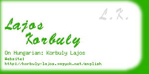 lajos korbuly business card